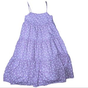 Charlie Holiday Isabella Maxi Dress Lilac Polka Dot Cotton New! Size US 8